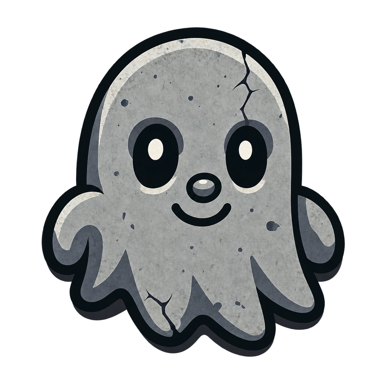 The Concrete Ghost mascot: solid ideas, playful spirit.
